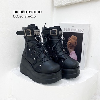 (SẴN ĐEN 35,37,38 TRẮNG 37) BỐT GOTHIC A2 ĐẾ CAO 10CM