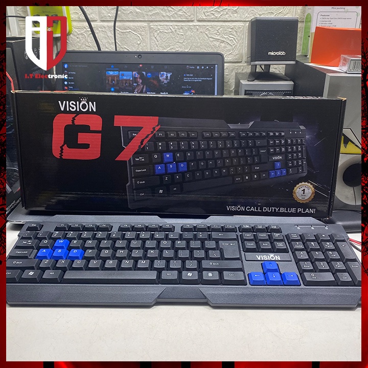 Bàn Phím Máy Vi Tính Laptop Gaming Cao Cấp VISION G7 USB Có Dây Chuyên Game Đèn Led
