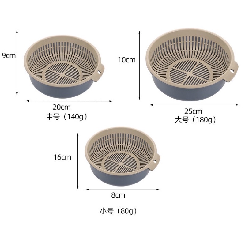 Bộ Rổ Nhựa 6 Món - Sét Rổ Chậu 6 Chi Tiết Xếp Gọn Gàng - Tiện Dụng