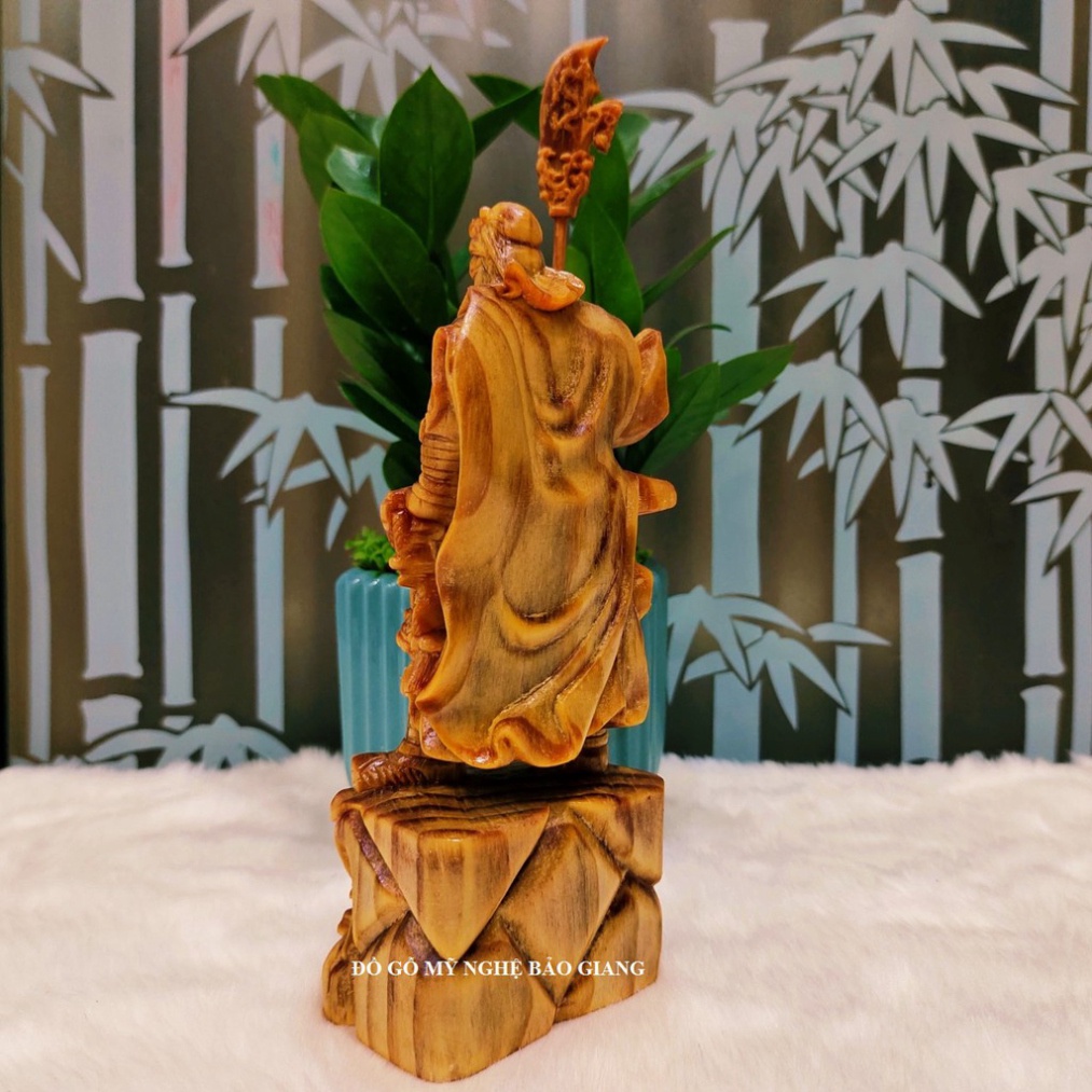 Tượng quan công cao 20 cm gỗ huyết long đế rồng (mẫu mới)