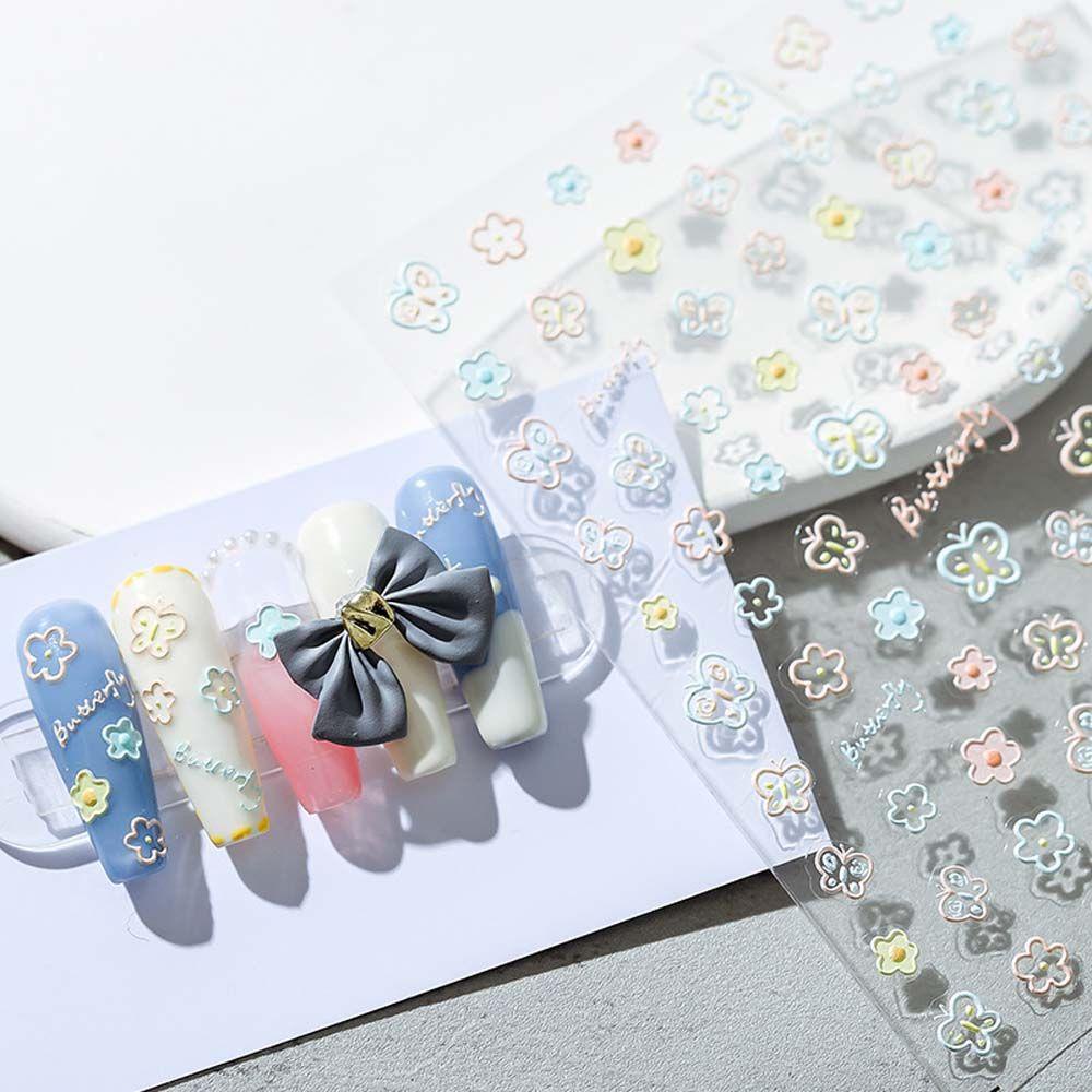 OCEANMAP Miếng Dán Trang Trí Móng Tay 5D Phong Cách Nhật Bản Dễ Thương
