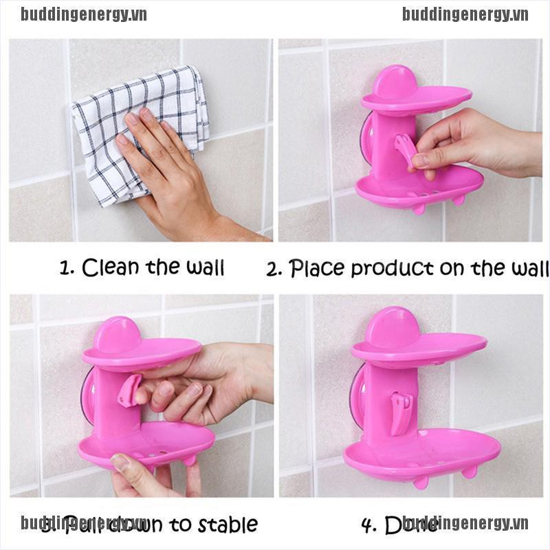 Khay đựng xà bông và bọt biển có hai lớp có miếng hút siêu bền