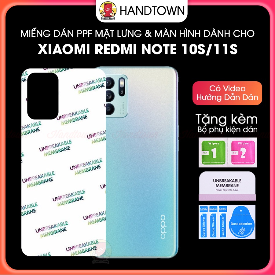Miếng dán PPF  Xiaomi Redmi Note 10S 11S Bảo Vệ Máy Chống Xước Chống Nước Chống Vân Tự Phục Hồi Cao Cấp Handtown