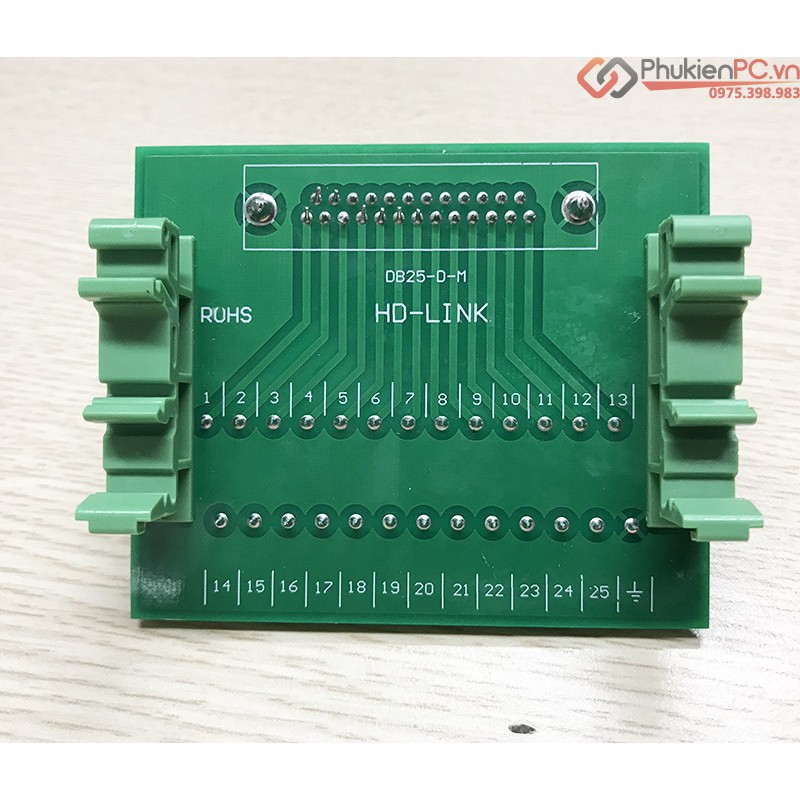 Đầu nối DB25 LPT Male cài ray-Terminal Block