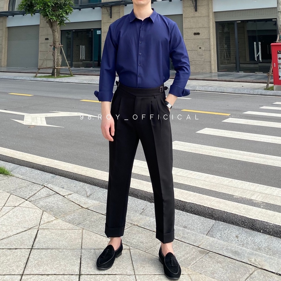 Áo sơ mi nam trơn dài tay, chuẩn form chất vải lụa không nhăn không xù cao cấp