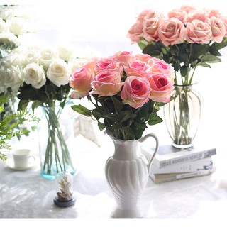 Hoa hồng nhung bông lẻ Hoa lụa cao cấp (51cm)