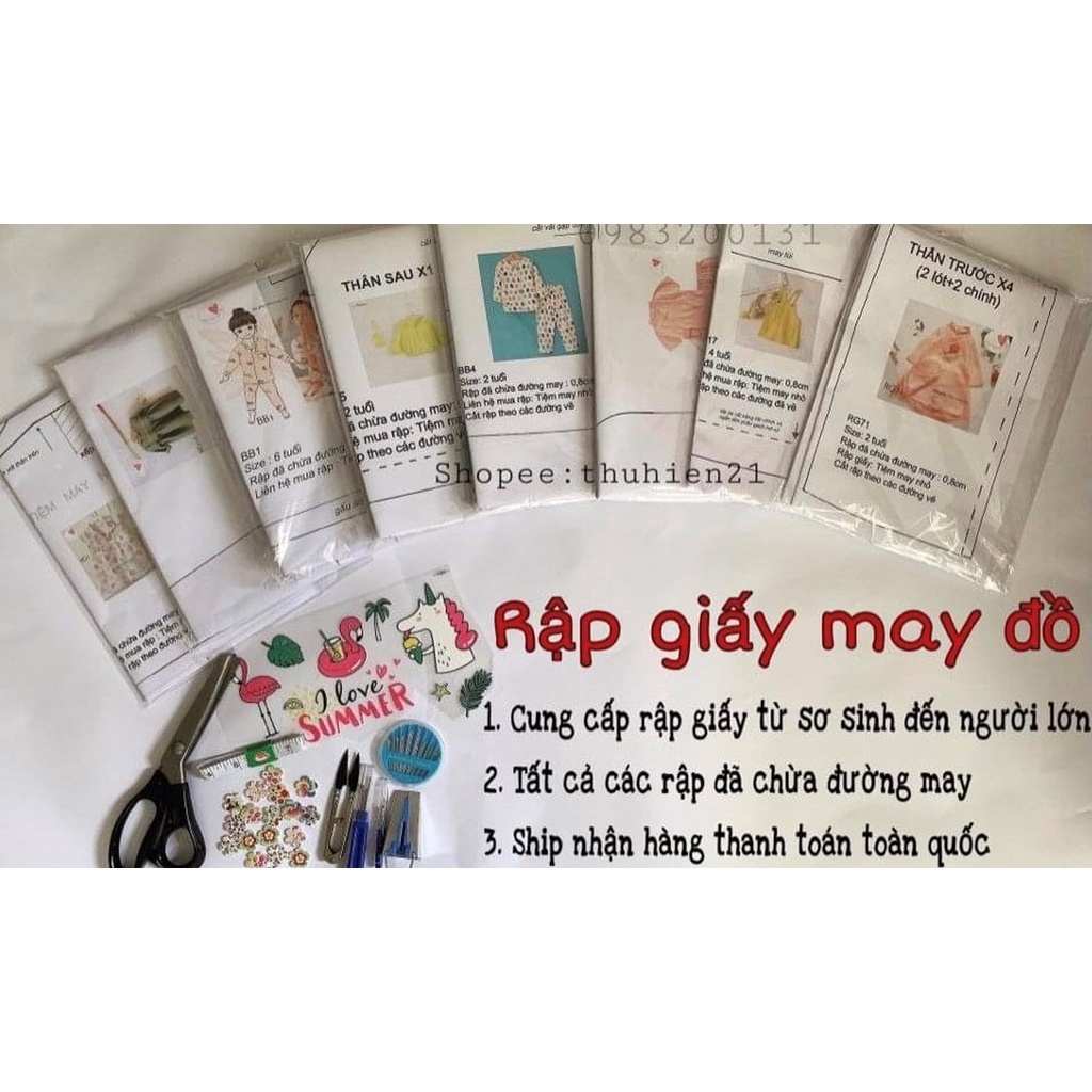RN32_Rập giấy may bộ pijama nữ dài tay form rộng