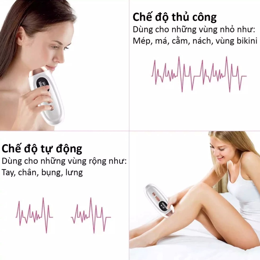 Máy Triệt Lông Vĩnh Viễn Mini Cầm Tay Triệt Lông Toàn Thân Bằng Laser IPL 990000 Không Gây Đau - Bảo hành 12 Tháng