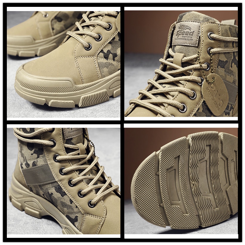 Giày Bốt Martin Cổ Cao Siêu Nhẹ Thoáng Khí Phong Cách Thể Thao Thời Trang Cho Nam