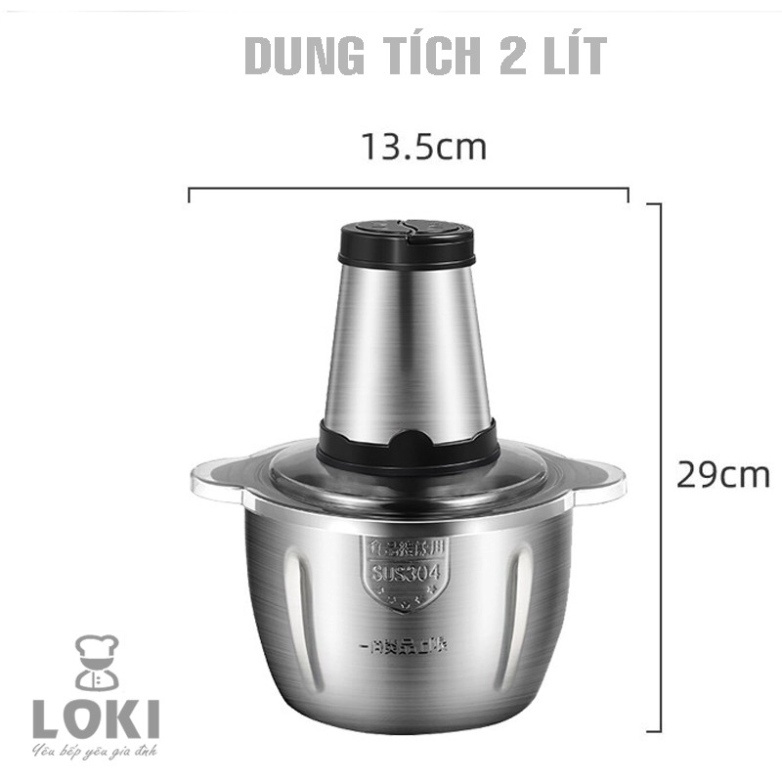Máy xay thịt Kitchen Expert dung tích 2L cối Inox cho gia đình, sản phẩm chất lượng có bảo hành