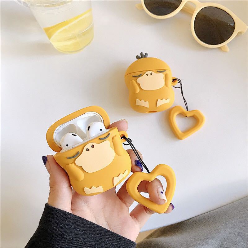 Case AirPods Vỏ Bọc Tai Nghe AirPods 1/2/Pro Vịt Vàng Pokemon Case Silicon Dẻo 3D - Minh An Saigon