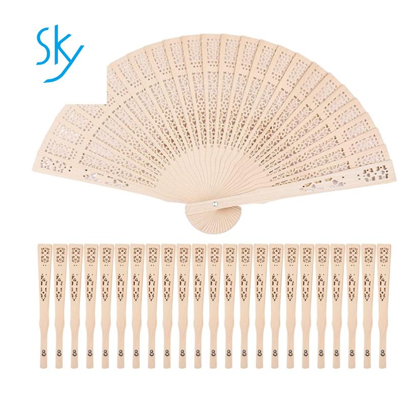 Set 36 Quạt Gỗ Đàn Hương Cầm Tay Phong Cách Trung Hoa