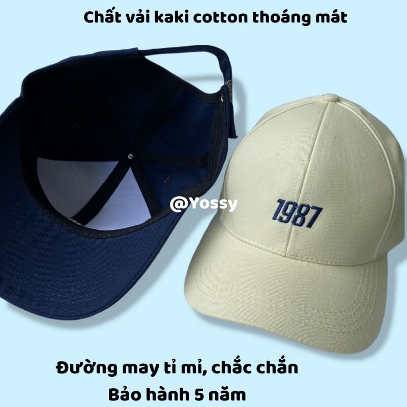 Mũ lưỡi trai nam nữ 1987 Chất Vải kaki phong cách Hàn Quốc ❤ Nón lưỡi trai unisex cao cấp
