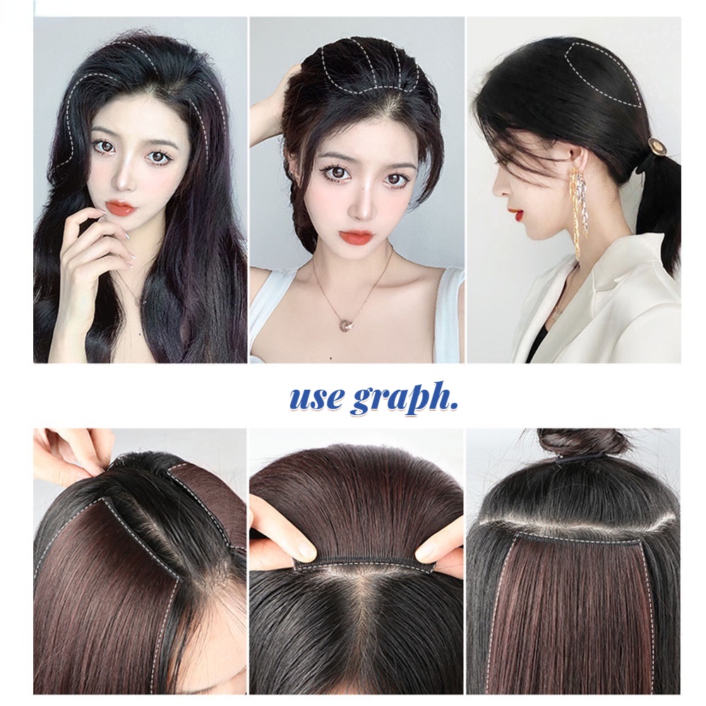 Bộ Tóc Giả Phồng Không Đường May mini Giống Như Thật Vô Hình Dành Cho Nữ