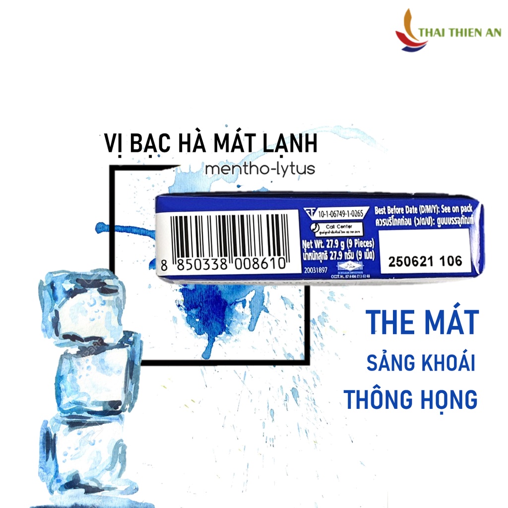 Kẹo ngậm thơm mát HALLS Thái Lan 27.9gr - 9 viên - kẹo thông họng có đường - Halls flavoured candy