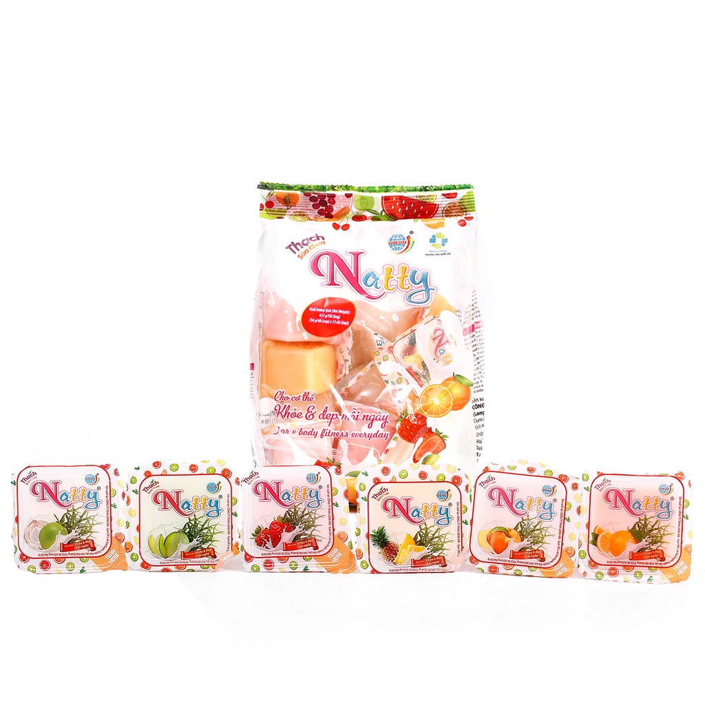 Thạch Sữa Chua Natty Long Hải Túi Quai Xách Trọng Lượng 432 G
