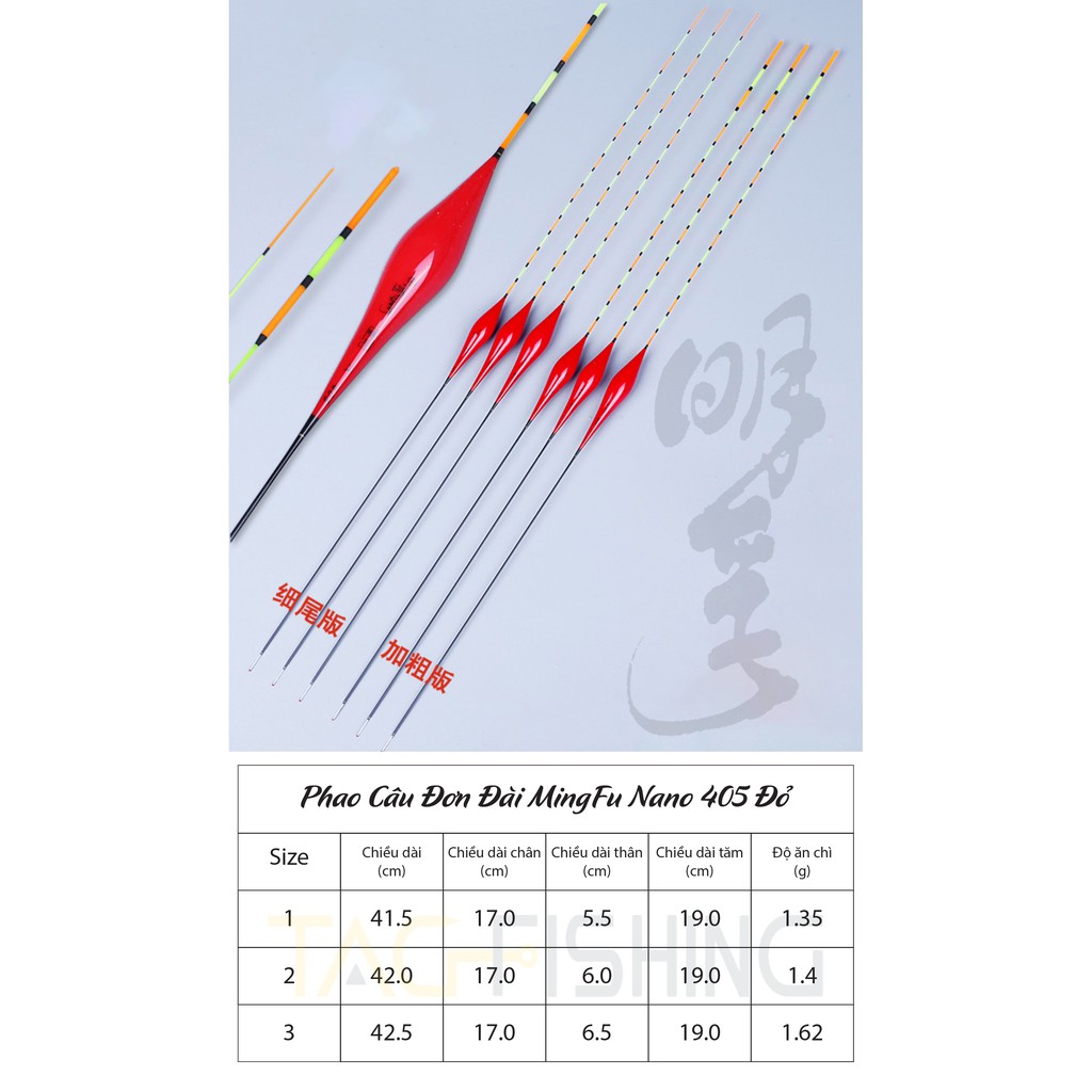 Phao Câu Đơn Đài - MingFu Nano 405 Đỏ