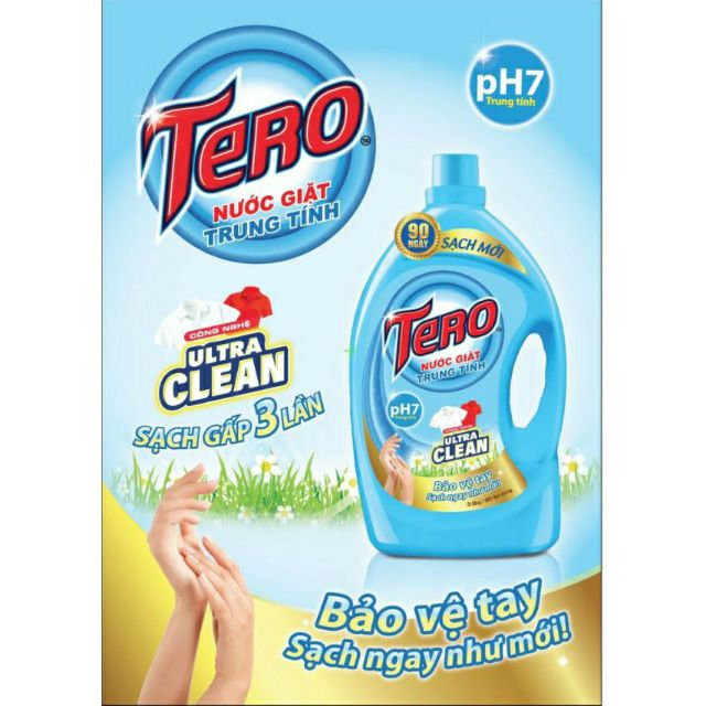 1 can Nước giặt tero 3.8l tặng 1 chai nước rửa chén tero 700ml