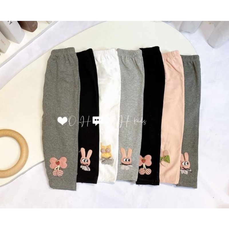 Quần legging giữ nhiệt cho bé chất zip lông dày dặn thêu nơ đẹp