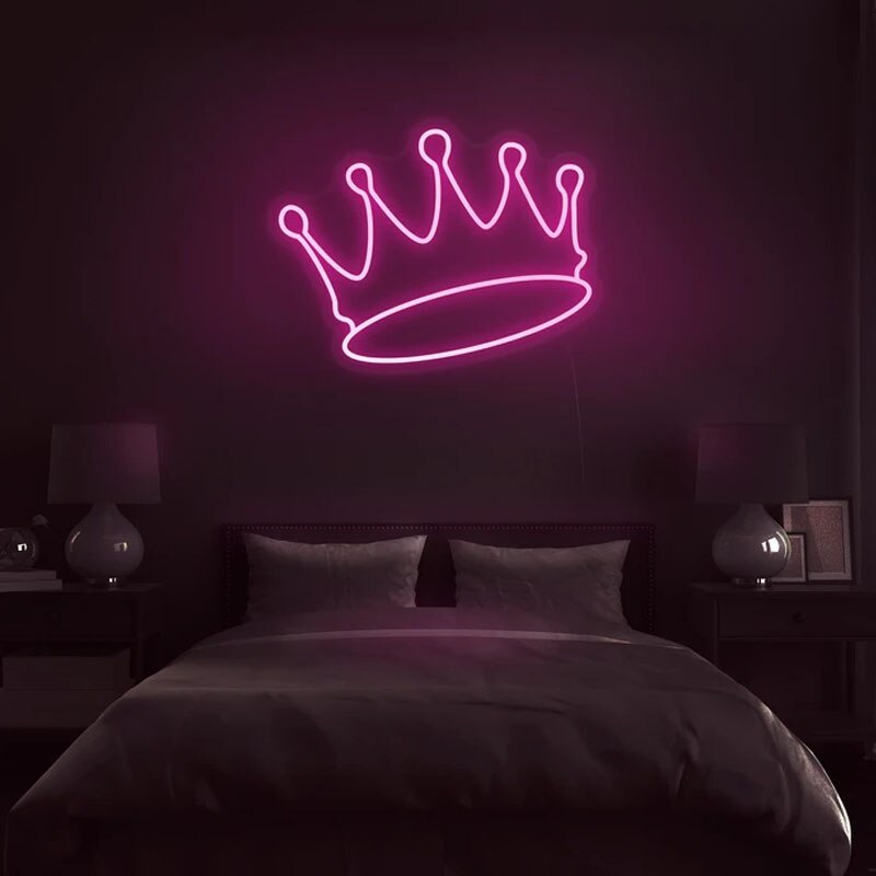Đèn led Neon trang trí Hình Vương Miện v2| Đèn neon trang trí phòng ngủ, treo tường