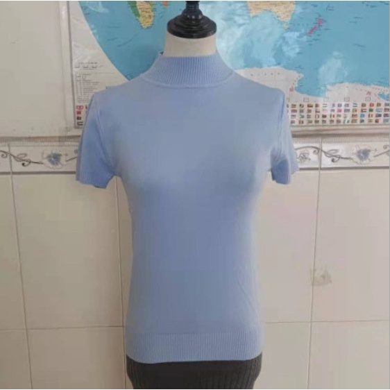 [Hàng sẵn] ÁO LEN TRƠN ngắn tay CỔ 3cm - ÁO LEN NỮ QUẢNG CHÂU