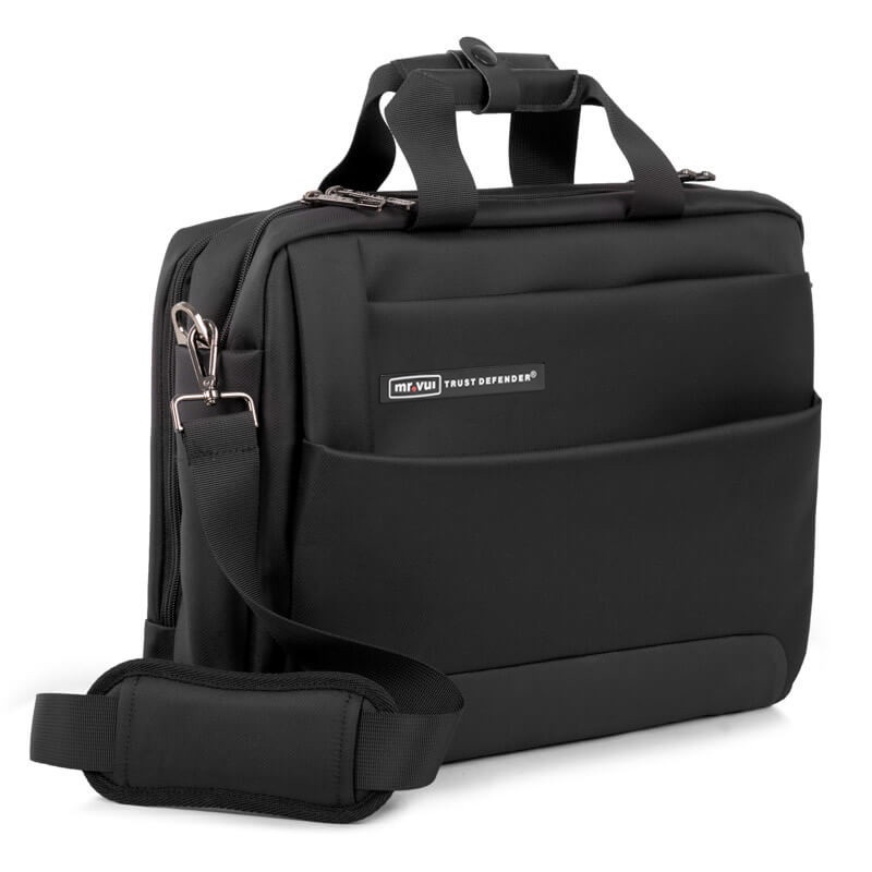 Cặp đen văn phòng công sở Mr Vui 424 cặp dạy học có ngăn laptop 14 inch ( 39 x 29 x 10 cm)