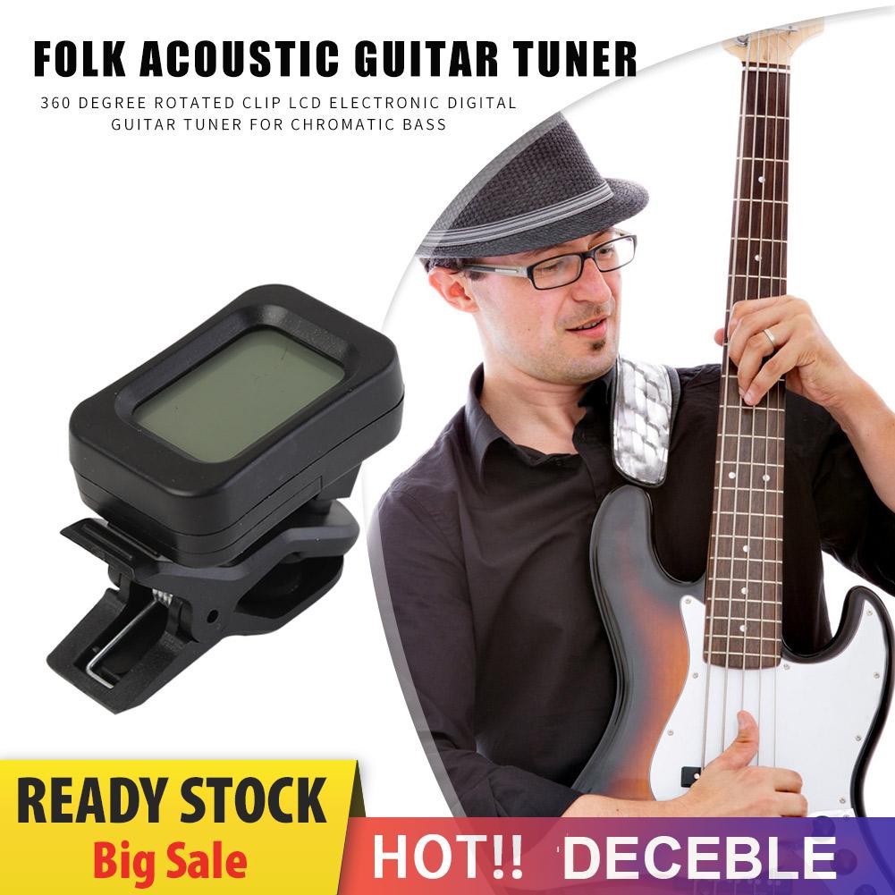 Deceble Clip-on Electronic Digital Guitar Tuner for Guitar Chromatic Bass Ukulele