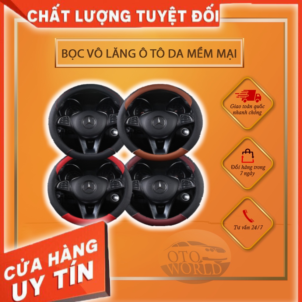 BỌC VÔ LĂNG DA TIÊU CHUẨN CAO CHO Ô TÔ - PHÙ HỢP MỌI DÒNG XE - MÀU SẮC ĐA DẠNG - TAY CẦM THOẢI MÁI - BỀN QUA THỜI GIAN