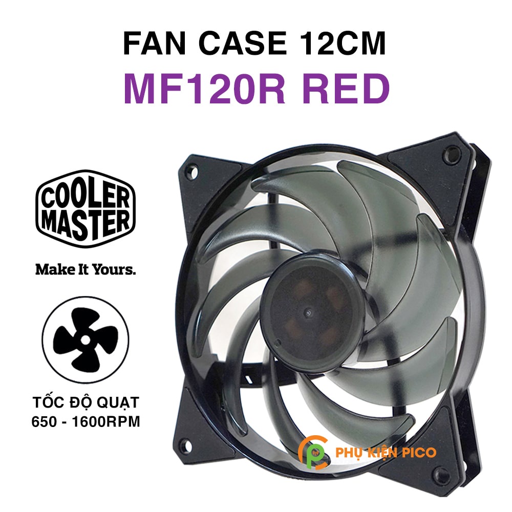 Quạt tản nhiệt case Cooler Master MF120R RED - Fan Case 12cm bản tách hộp ( Phụ kiện Pico )