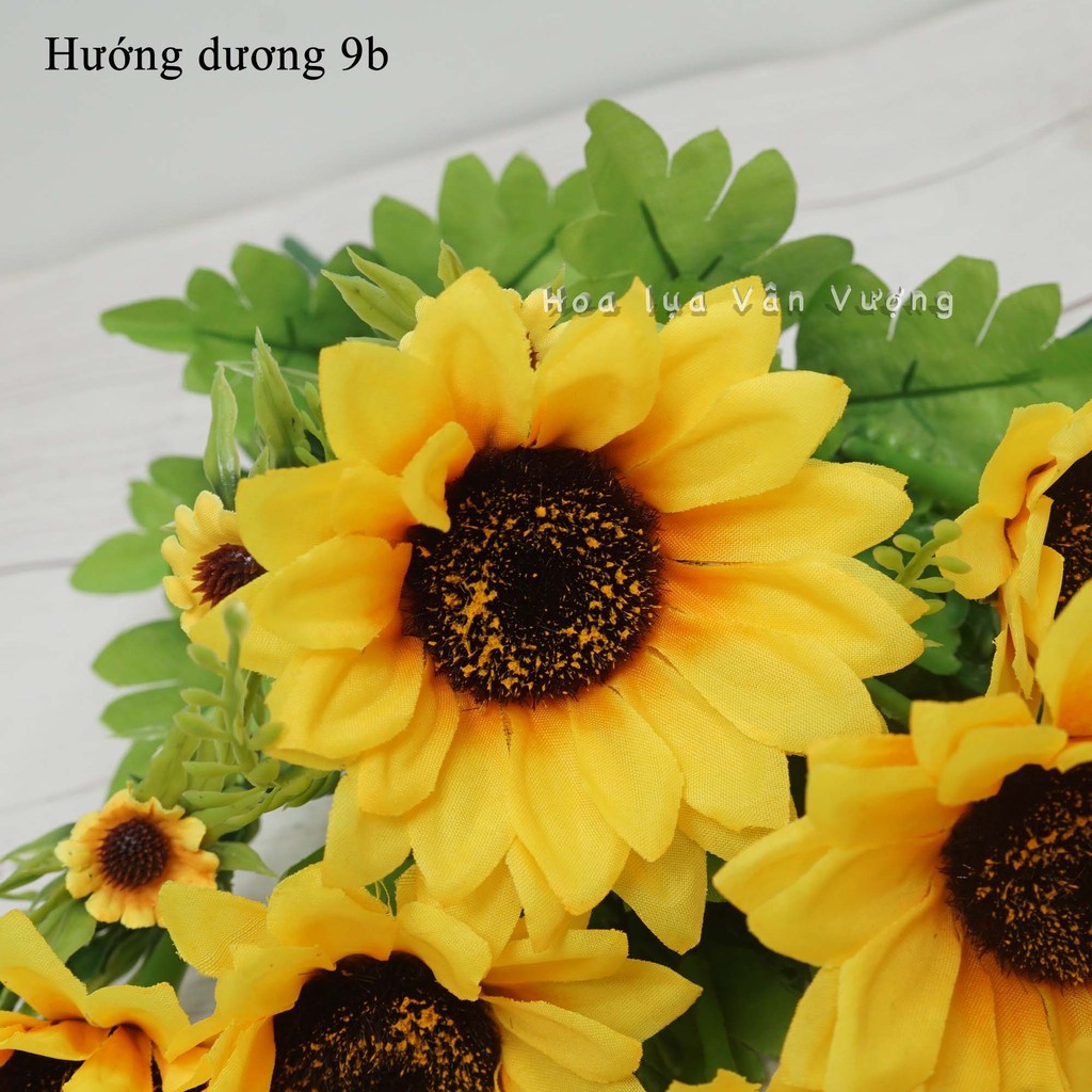 Hoa Lụa Để Bàn 🌺FREESHIP🌺 Hoa Hướng Dương Cành 9 Bông To