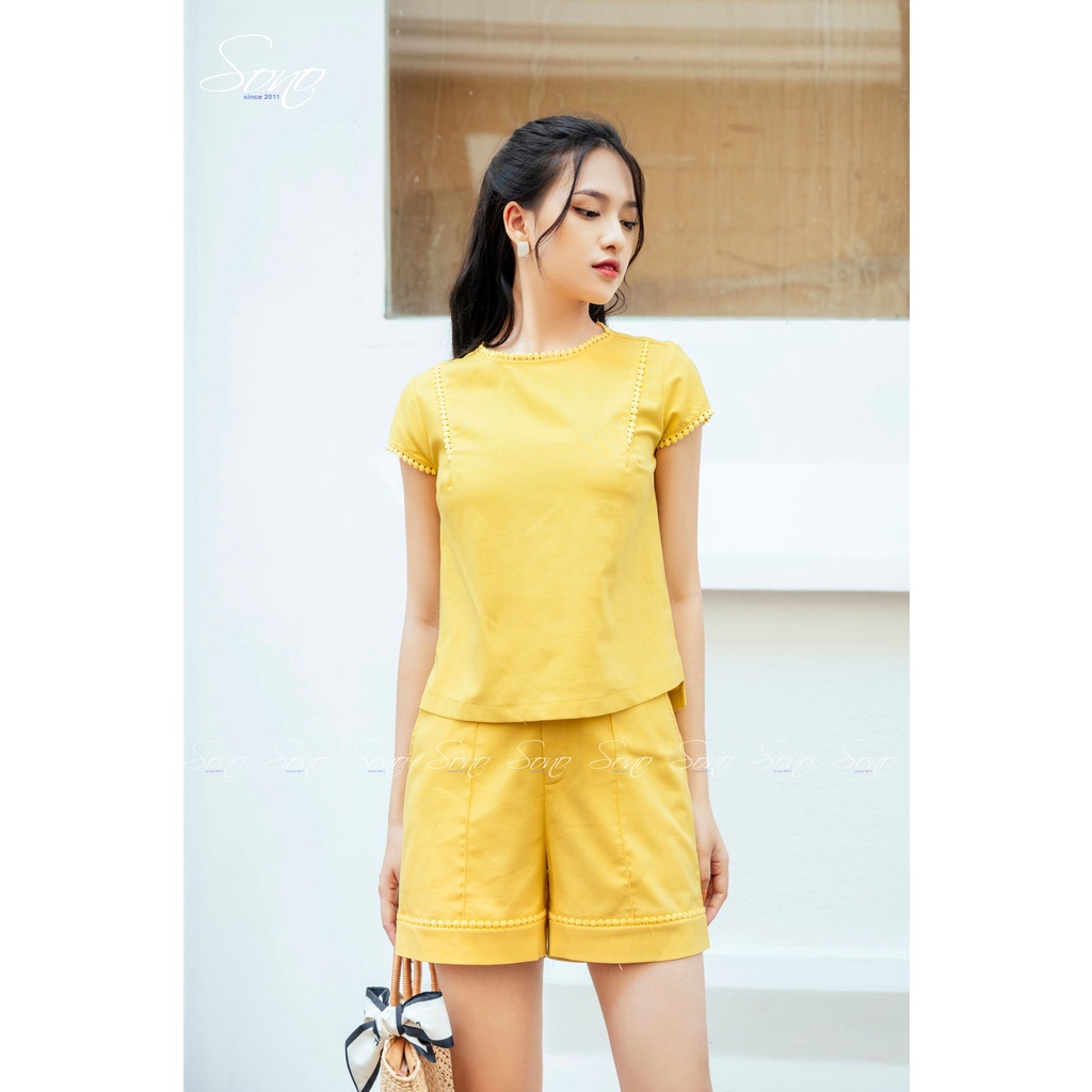 Sono - Set Áo Quần Linen Viển Ren Nụ Bộ Mặc Đi Chơi Hàng Thiết Kế