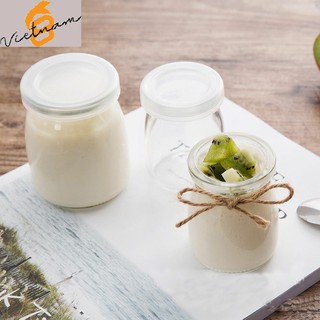 bộ 12 hũ thủy tinh làm sữa chua 200ml nắp nhựa.
