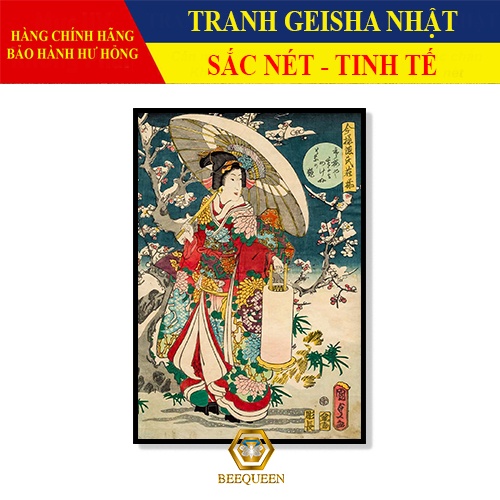 20 Mẫu Tranh Geisha Trang Trí Nhà Hàng, Tiệm Xăm Tattoo Phong Cách Nhật Bản Xưa