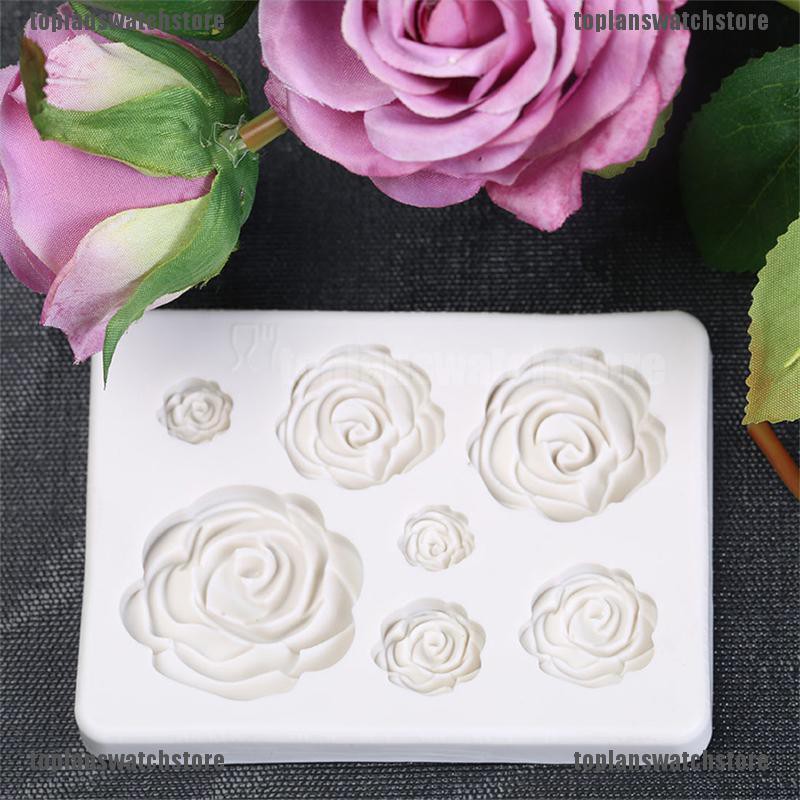 Khuôn Silicone Tạo Hình Hoa Hồng 3D Trang Trí Bánh