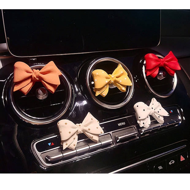 INS Korean Style Minimalist Bow Auto Perfume Aromatherapy Air Conditioner Air Outlet Clip Car Interior Decoration exht
