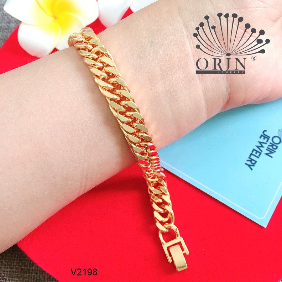 Vòng tay nam nữ, lắc tay nam nữ, lắc lật, lắc xích bền màu thiết kế cao cấp Orin V2198