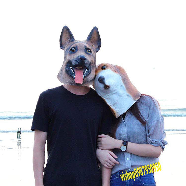 MẶT NẠ CHÓ BECGIE-MẶT NẠ CHÚ CHÓ HÓA TRANG CAO CẤP HALLOWEEN-,ĐẠO CỤ HÓA TRANG NỔI BẬT