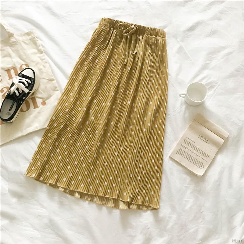 Chân váy dài họa tiết chấm bi thời trang cho nữ | BigBuy360 - bigbuy360.vn