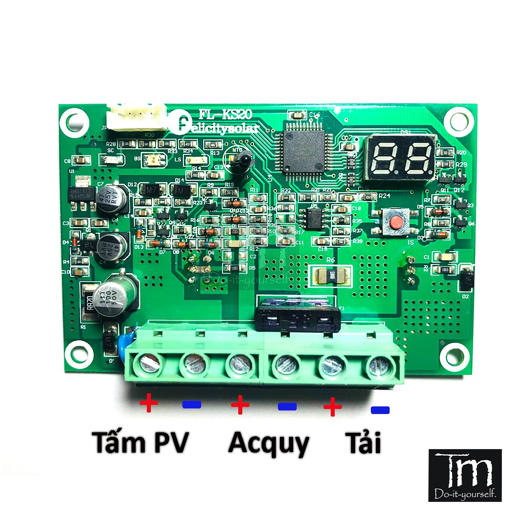 Mạch Sạc Acquy PWM Pin Năng Lượng Mặt Trời 12/24V 20A