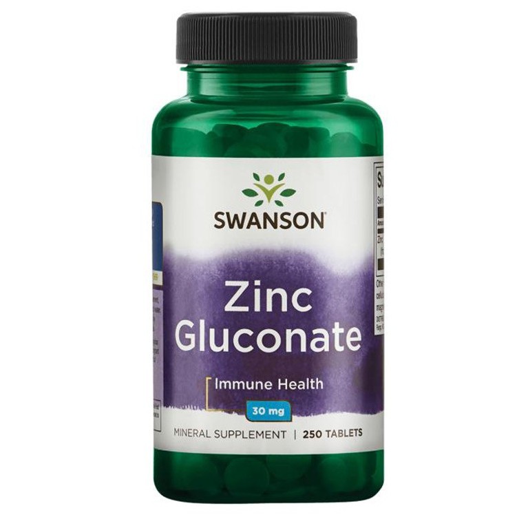 Viên Uống Bổ Sung Kẽm Zinc | Swanson Zinc Gluconate Nhập Mỹ  | Tăng Đề Kháng Sáng Mắt - Chính Hãng