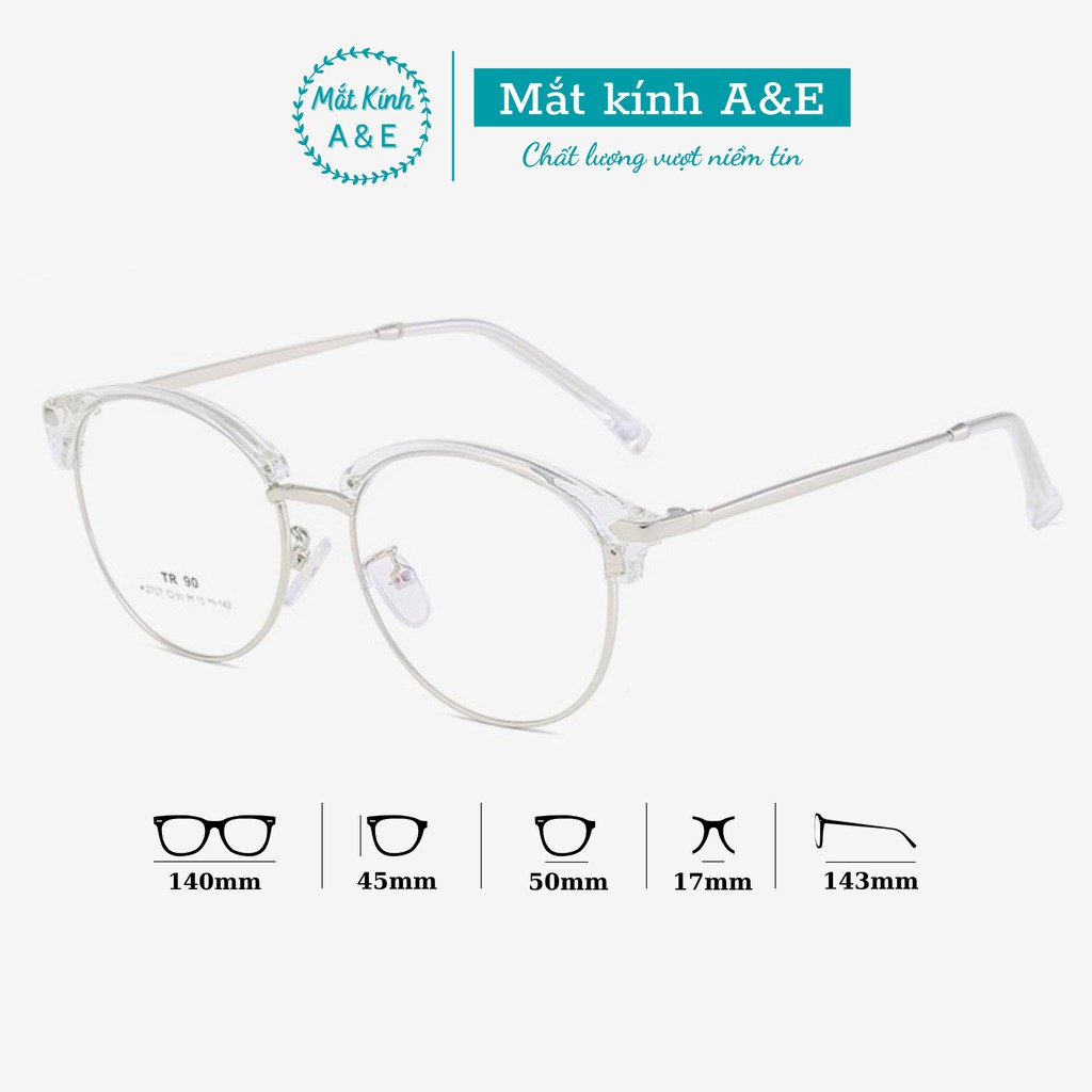Mắt kính cận nữ AMIE Eyewear gọng kính tròn chất liệu kim loại nhựa chắc chắn phụ kiện thời trang 2707