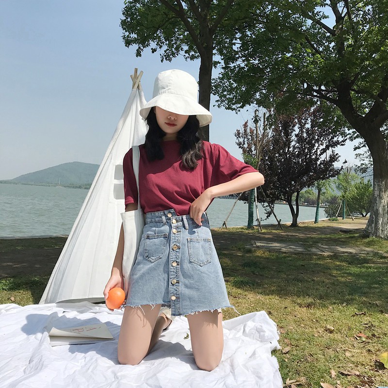 [Order 7-10 ngày] Chân váy jeans cúc lệch (Kèm ảnh thật) | BigBuy360 - bigbuy360.vn