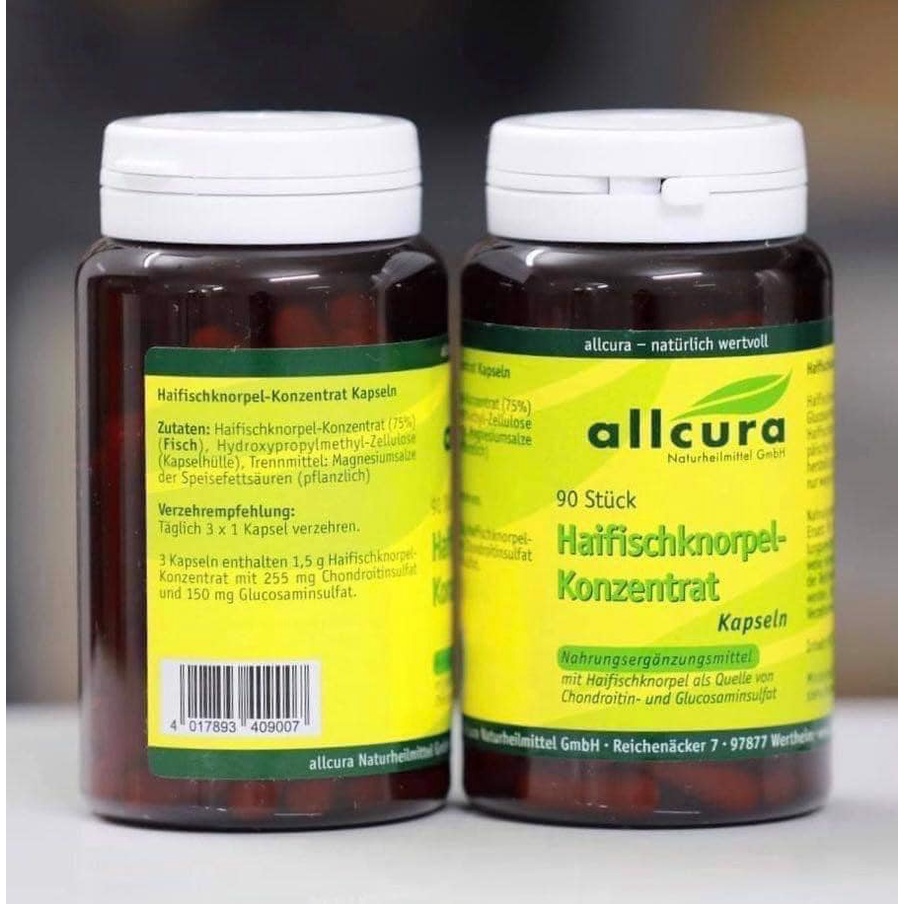Viên uống sụn vi cá mập Allcura giúp bổ xương khớp, 90 viên, hàng Đức
