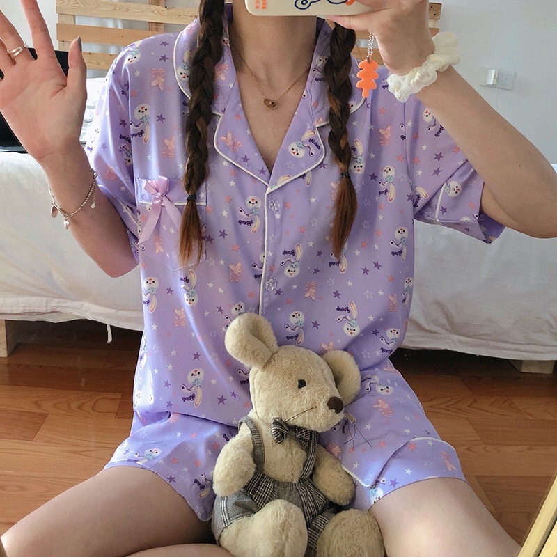 Set đồ ngủ Pyjama hoạ tiết Stella Lou liti Hàn Quốc [N39]