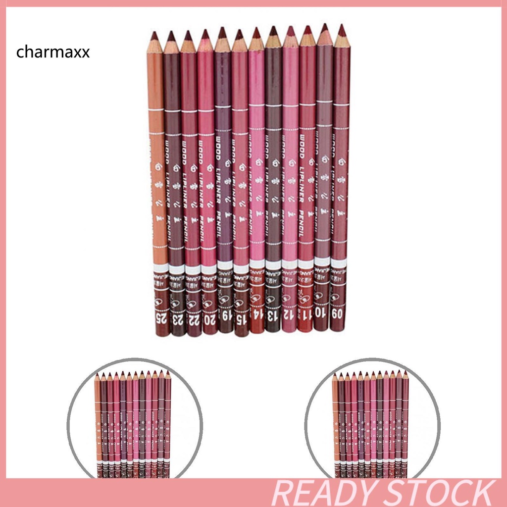 Set 12 chì kẻ viền môi chuyên nghiệp 15cm màu đẹp chống nước
