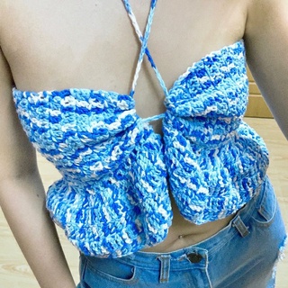 Áo croptop len đan móc