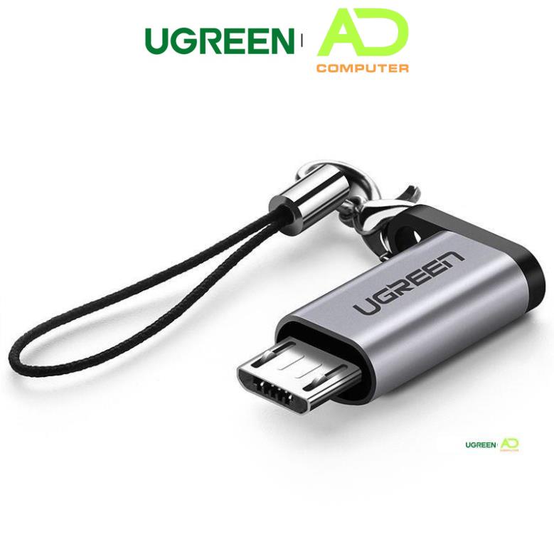 Đầu chuyển UGREEN US282 50590 cổng Type C cái sang cổng Micro USB đực, dài 2.5cm nhỏ gọn, vỏ nhôm