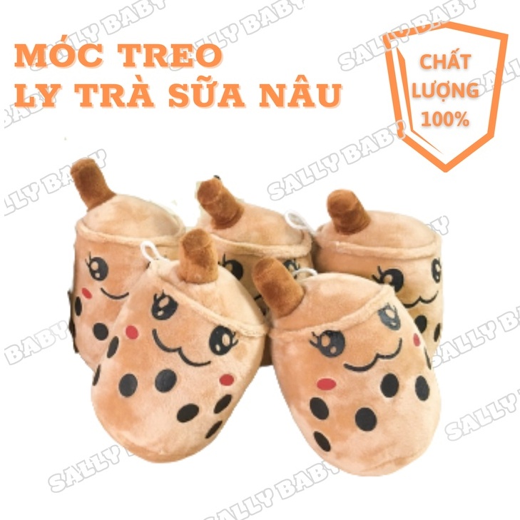 Gấu bông trà sữa đường đen cho bé mini Sally Baby chính hãng, màu xanh size 12cm có kèm dây treo và an toàn SL0005