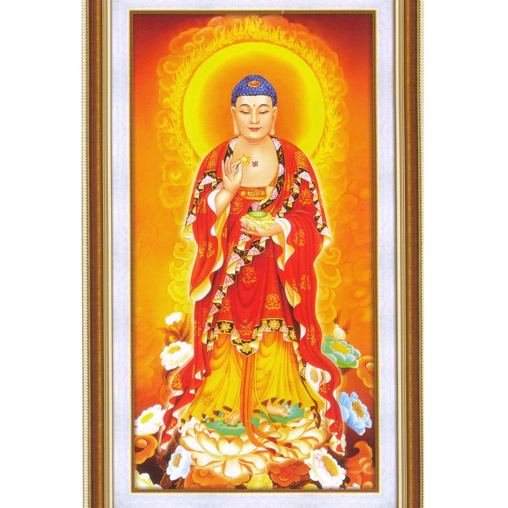 Tranh thêu chữ thập Phật A Di Đà A1126