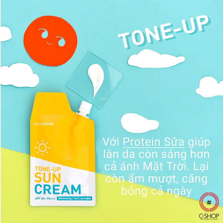 Kem Chống Nắng nâng tone da SKINMISO_Mỹ phẩm Hàn Quốc chính hãng